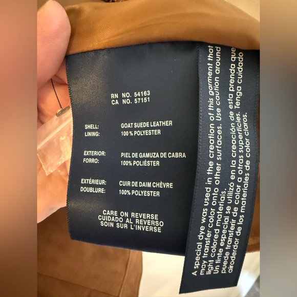 Tommy Hilfiger Women's Suede Zip Trucker Jacket‎ Camel XL - Picture 9 of 10